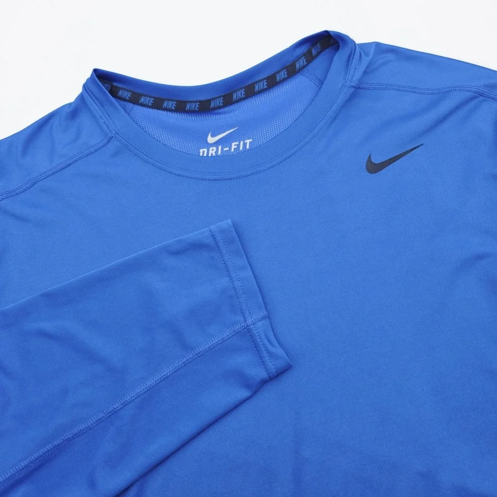 Nike Dri Fit Men's XL Blue Long‎ Sleeve Training Shirt Style 408329-493 Stretch